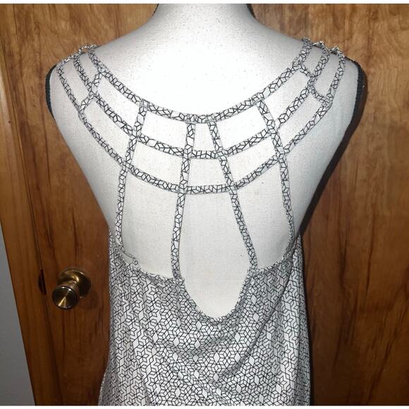 RVCA Strappy Blue and White Diamond Abstract Print Dress Size Small - Picture 5 of 10